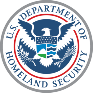 Department of Homeland Security logo in blue, green, grey, and red