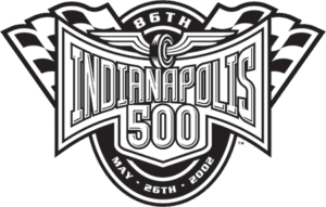 Black and white 86th Indianapolis 500 logo 2002