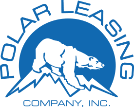 Polar Leasing Logo with Polar Bear and Blue Font
