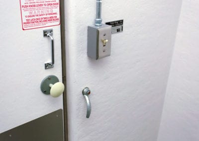 Door and door handle of Polar Leasing freezer storage unit