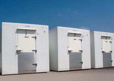Three Polar Leasing units outside - coolers on rent
